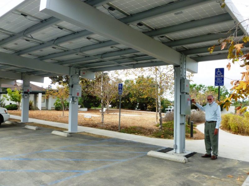 Photo of Solar Array above parking lot