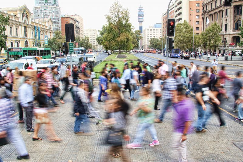 Crosswalk in long exposure in Chile, Santiago