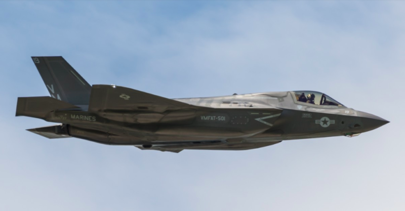 Flying fighter jet with blue sky background