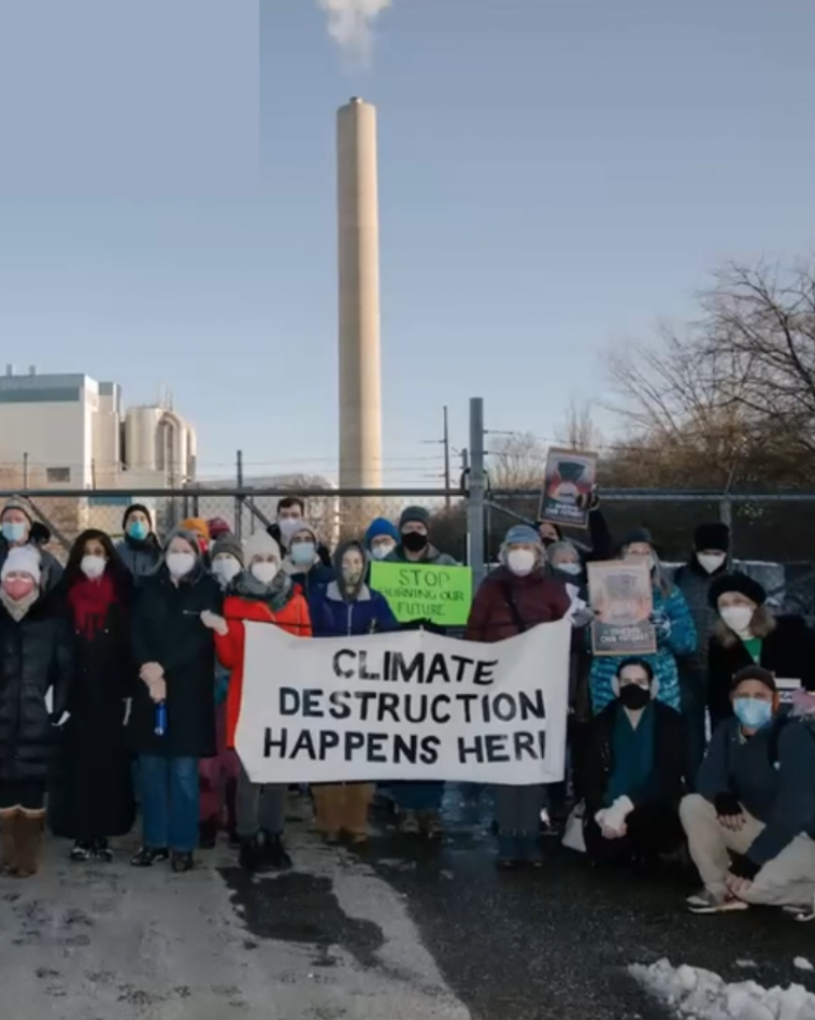 "Climate Distruction Happens Here"